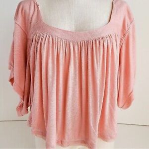 New Free People Top Tags On - Strawberry Smoothie Top NWT Spring Tee relaxed fit